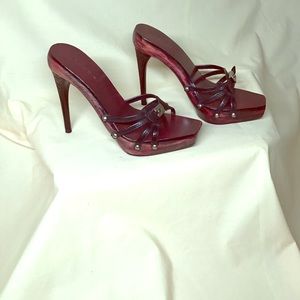 BeBe So Sexy Wood Slides size 7